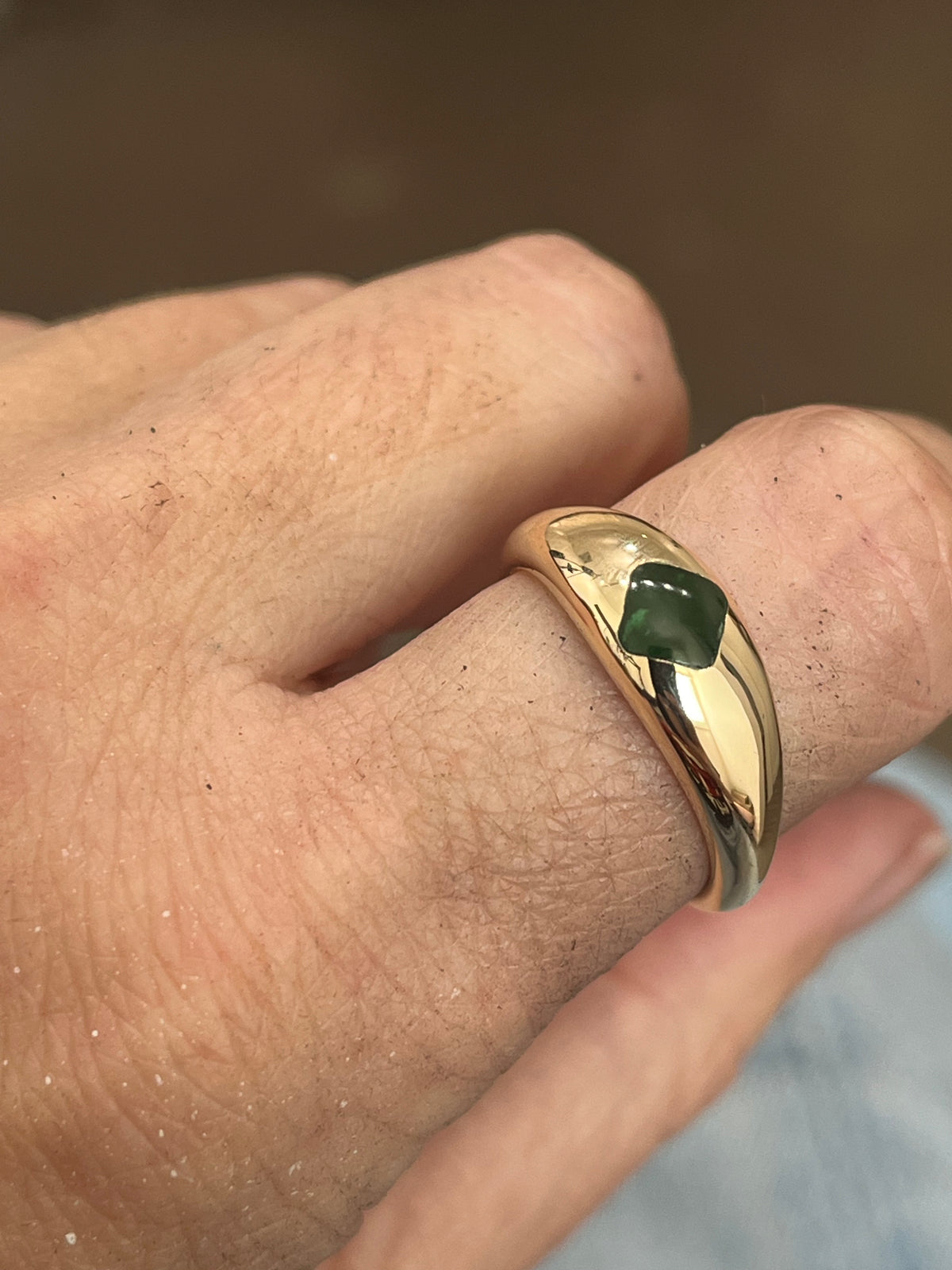 Petite Kia Jade Inlay Ring