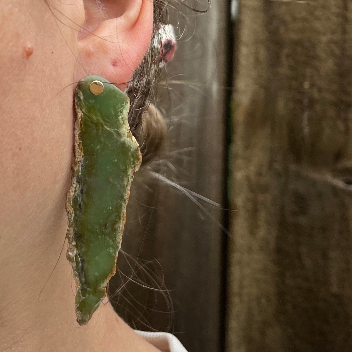 One-of-a-Kind Jade Slice Earrings