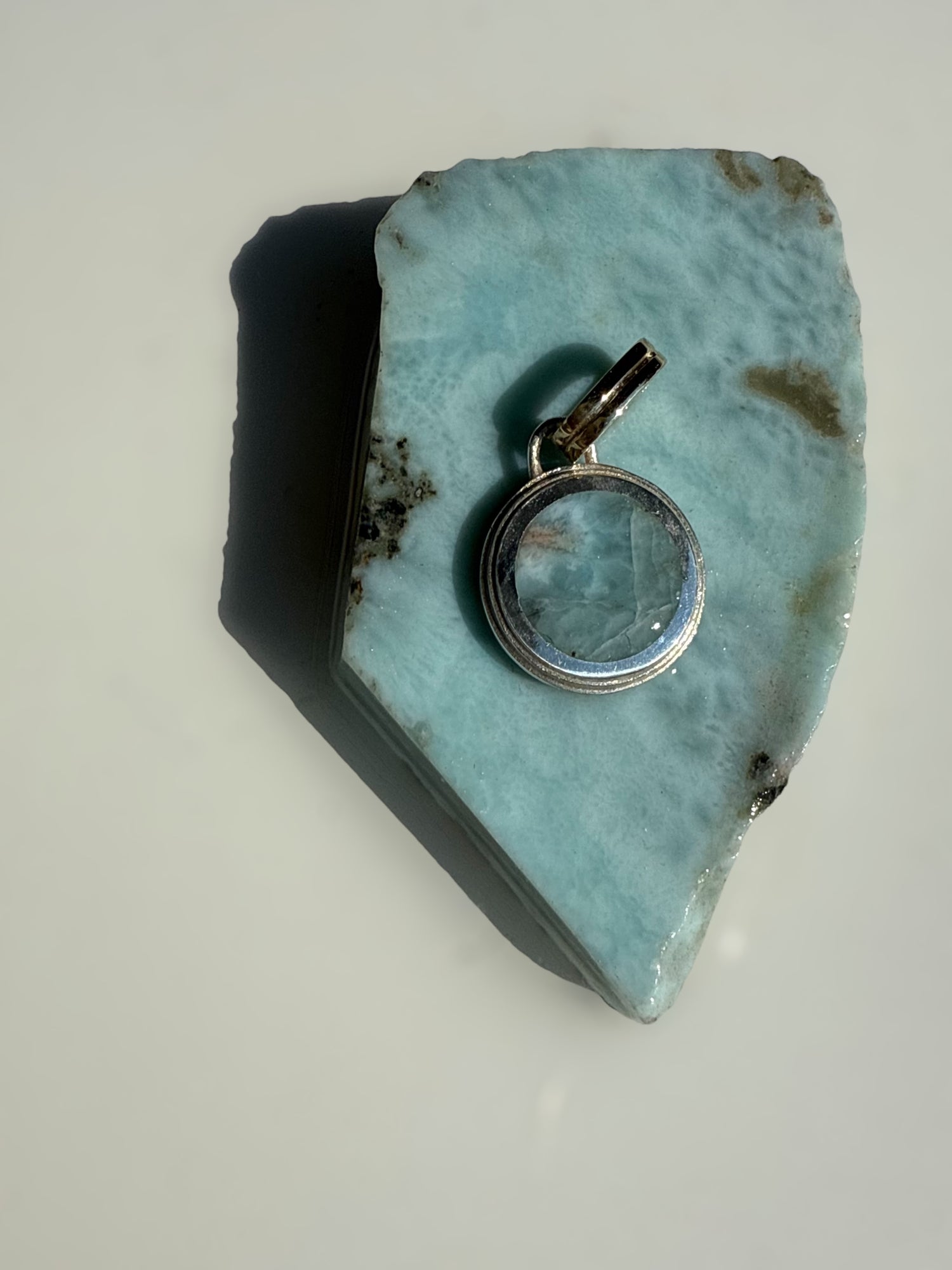 Larimar and Pink Opal Duality Charm