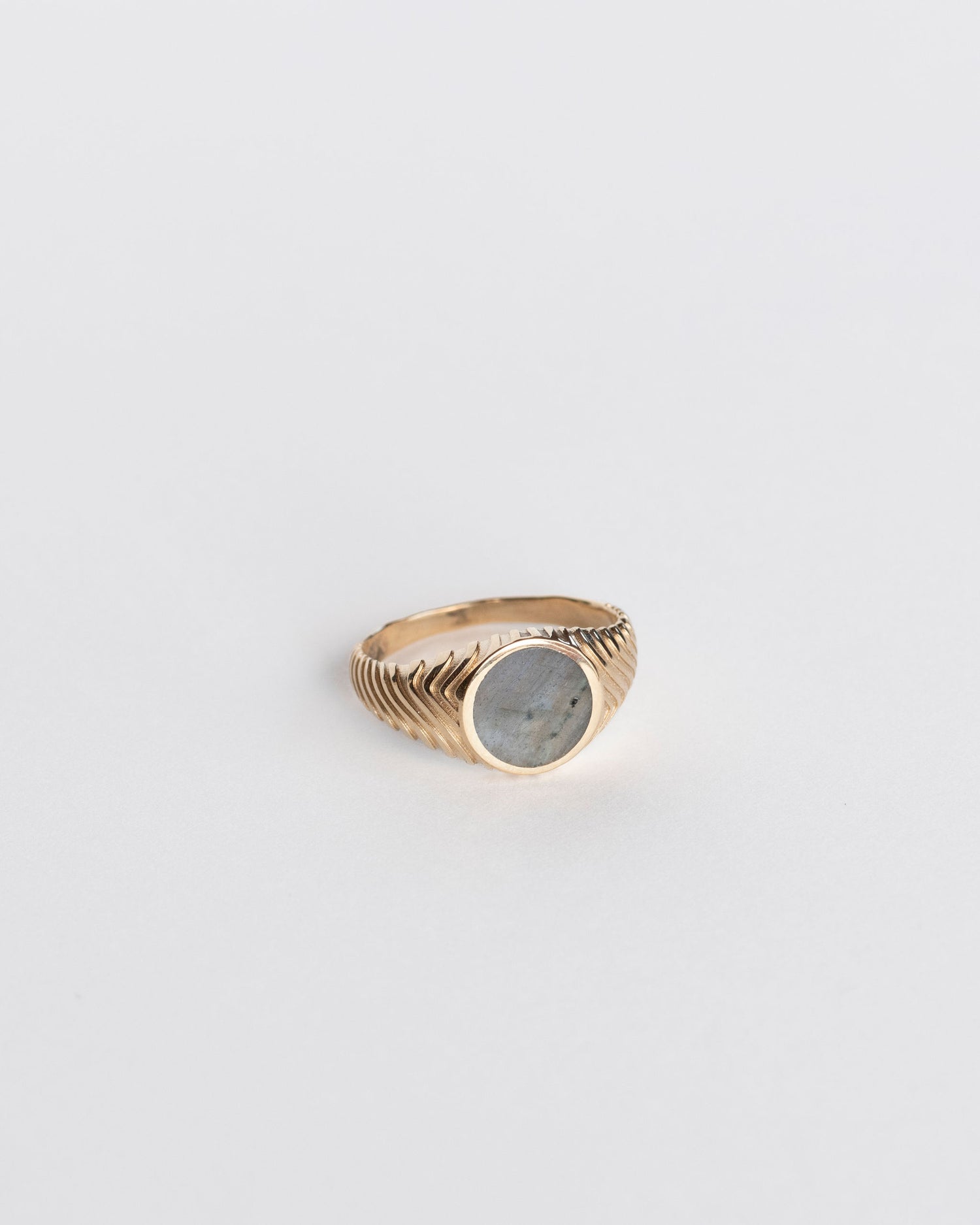 10ky Labradorite Riley Signet size 8.5 (in stock)
