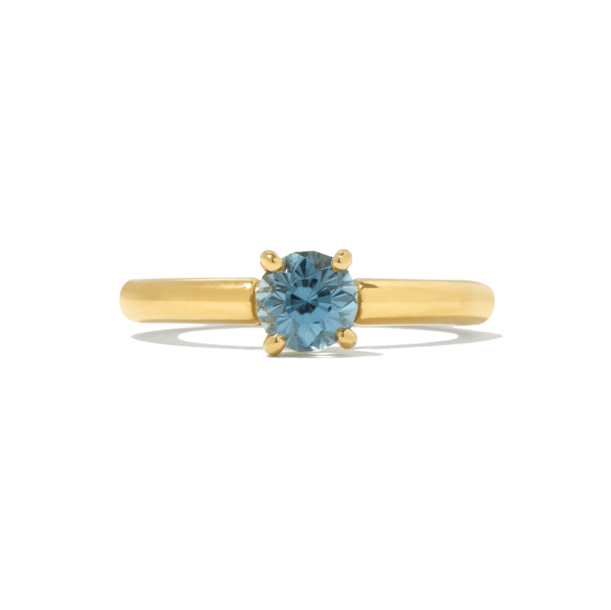 Blue Montana sapphire engagement ring