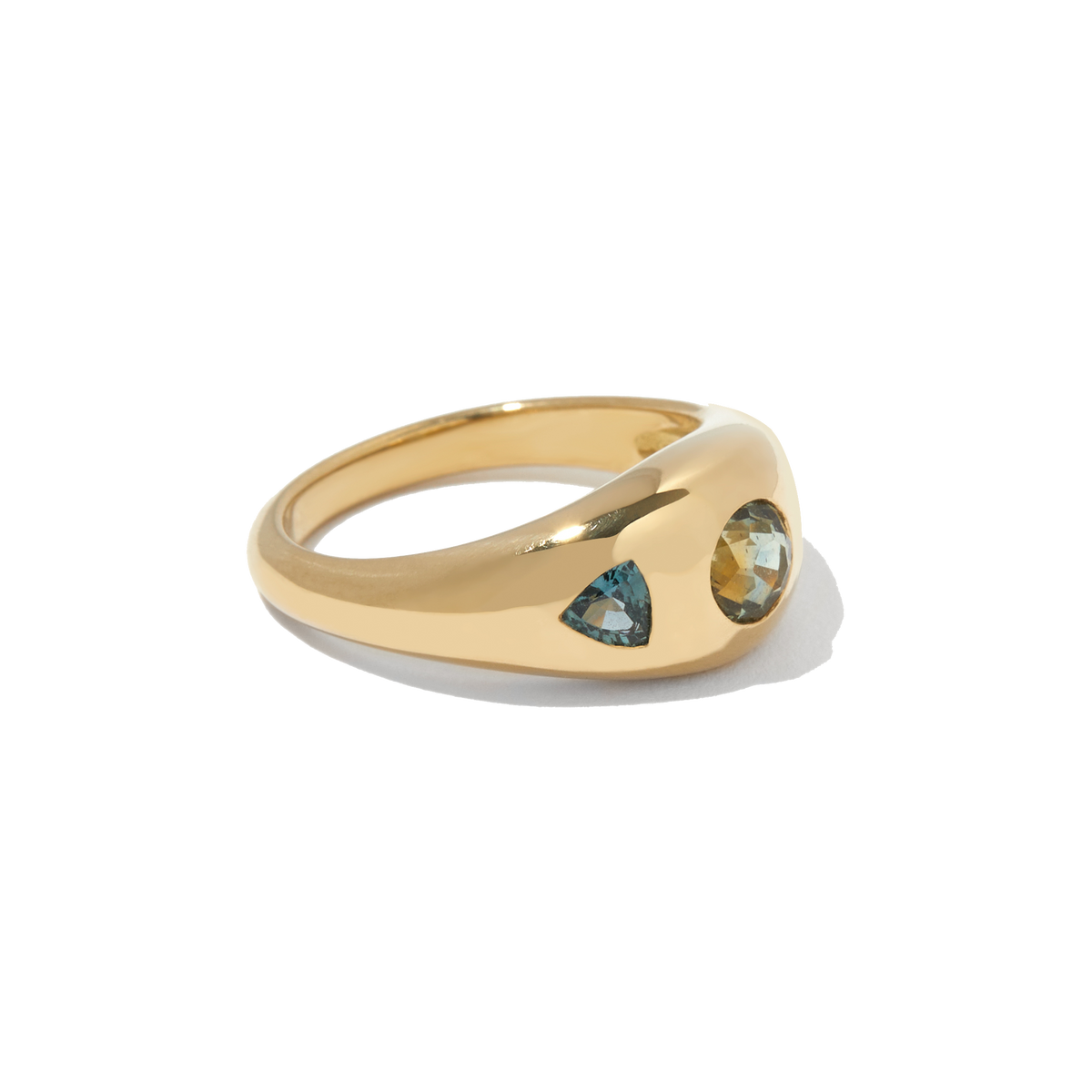 parti coloured sapphire gold ring